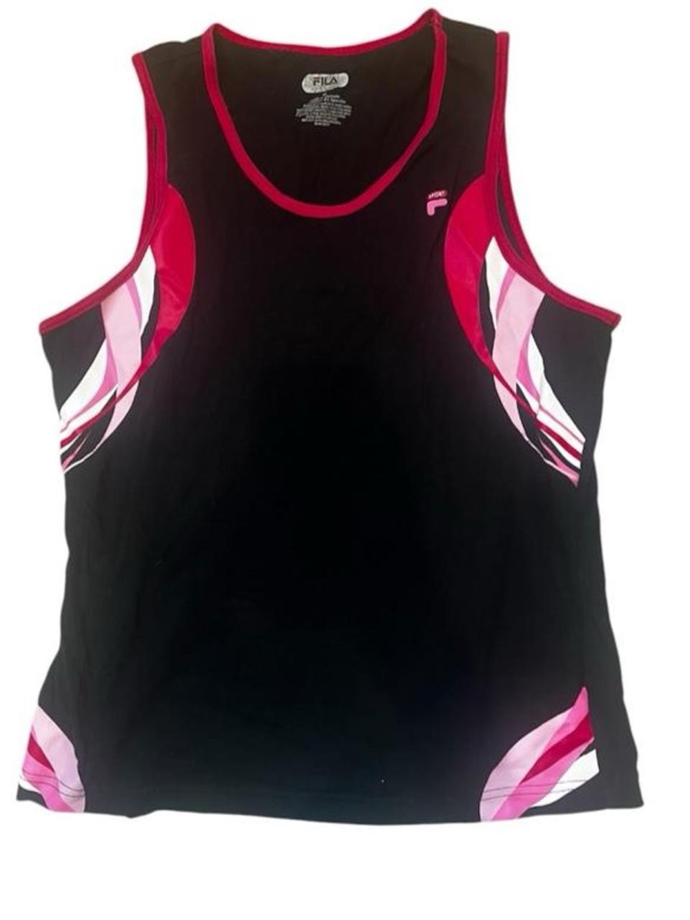 Fila Women’s Black Tank Top with Pink Accent Panels